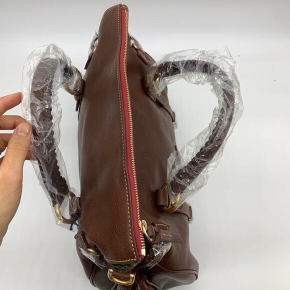 Dooney & Bourke Handbags Florentine Leather Satchel Brown Chestnut - Picture 9 of 16